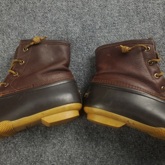 Sperry Saltwater Duck Boots Womens 7 Brown Leather Rain Snow STS91176 - Picture 12 of 13